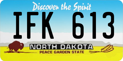 ND license plate IFK613