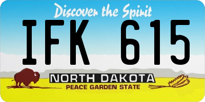 ND license plate IFK615