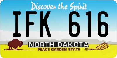 ND license plate IFK616