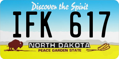 ND license plate IFK617