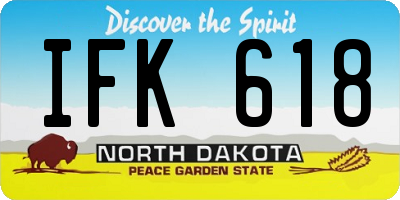 ND license plate IFK618
