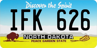 ND license plate IFK626