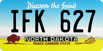 ND license plate IFK627