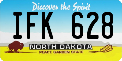 ND license plate IFK628