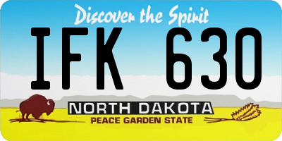ND license plate IFK630