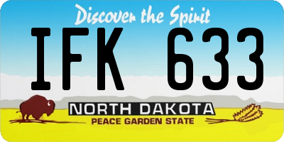ND license plate IFK633