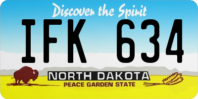 ND license plate IFK634