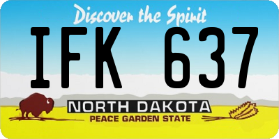 ND license plate IFK637