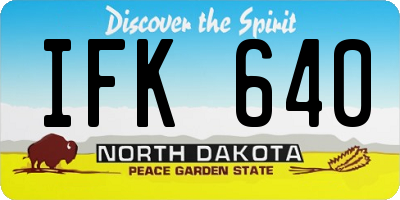 ND license plate IFK640