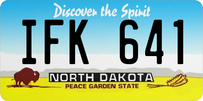 ND license plate IFK641