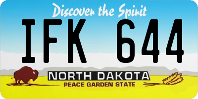 ND license plate IFK644