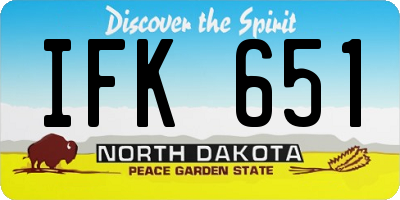 ND license plate IFK651