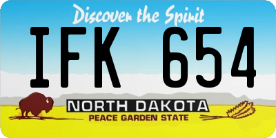 ND license plate IFK654