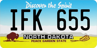 ND license plate IFK655