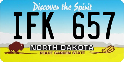 ND license plate IFK657