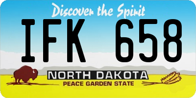 ND license plate IFK658