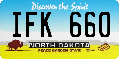 ND license plate IFK660