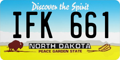 ND license plate IFK661