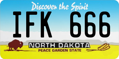 ND license plate IFK666