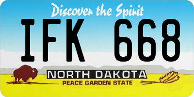 ND license plate IFK668
