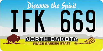 ND license plate IFK669
