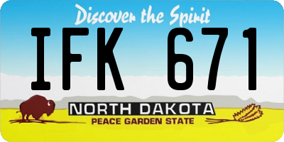ND license plate IFK671