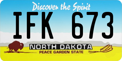 ND license plate IFK673