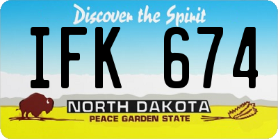 ND license plate IFK674