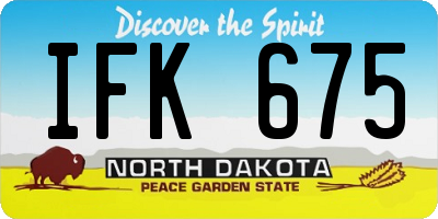ND license plate IFK675