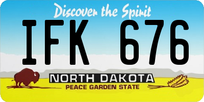 ND license plate IFK676