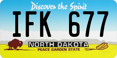 ND license plate IFK677