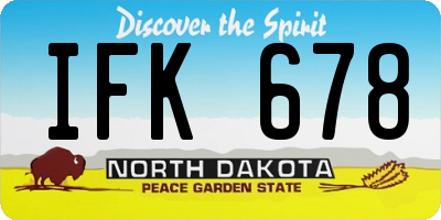 ND license plate IFK678