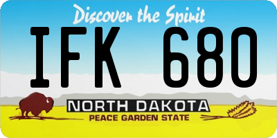 ND license plate IFK680