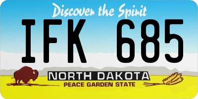 ND license plate IFK685