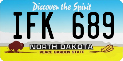 ND license plate IFK689