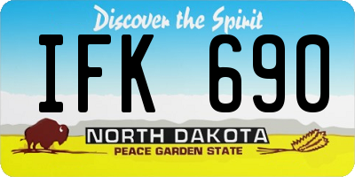 ND license plate IFK690