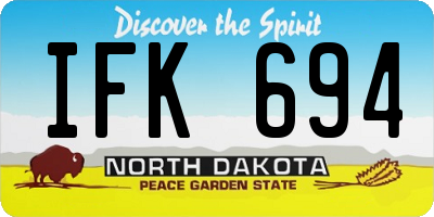 ND license plate IFK694