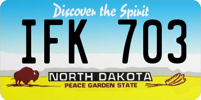 ND license plate IFK703