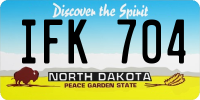 ND license plate IFK704
