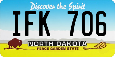 ND license plate IFK706