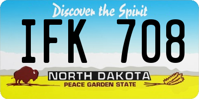 ND license plate IFK708