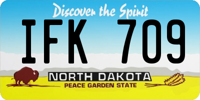 ND license plate IFK709