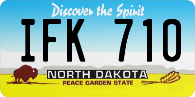 ND license plate IFK710