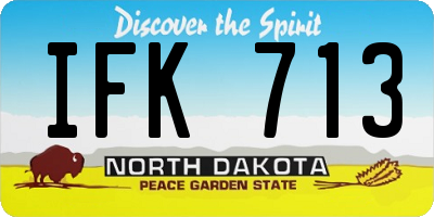 ND license plate IFK713