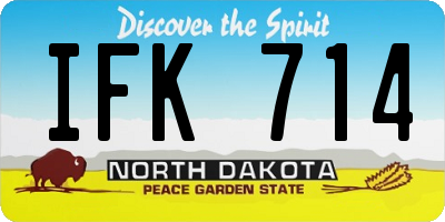 ND license plate IFK714