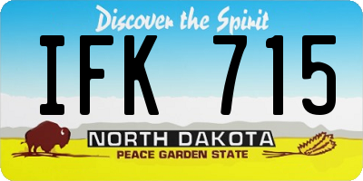 ND license plate IFK715