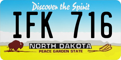 ND license plate IFK716