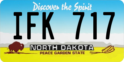 ND license plate IFK717