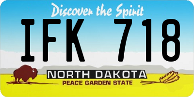 ND license plate IFK718