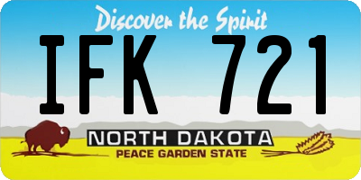 ND license plate IFK721